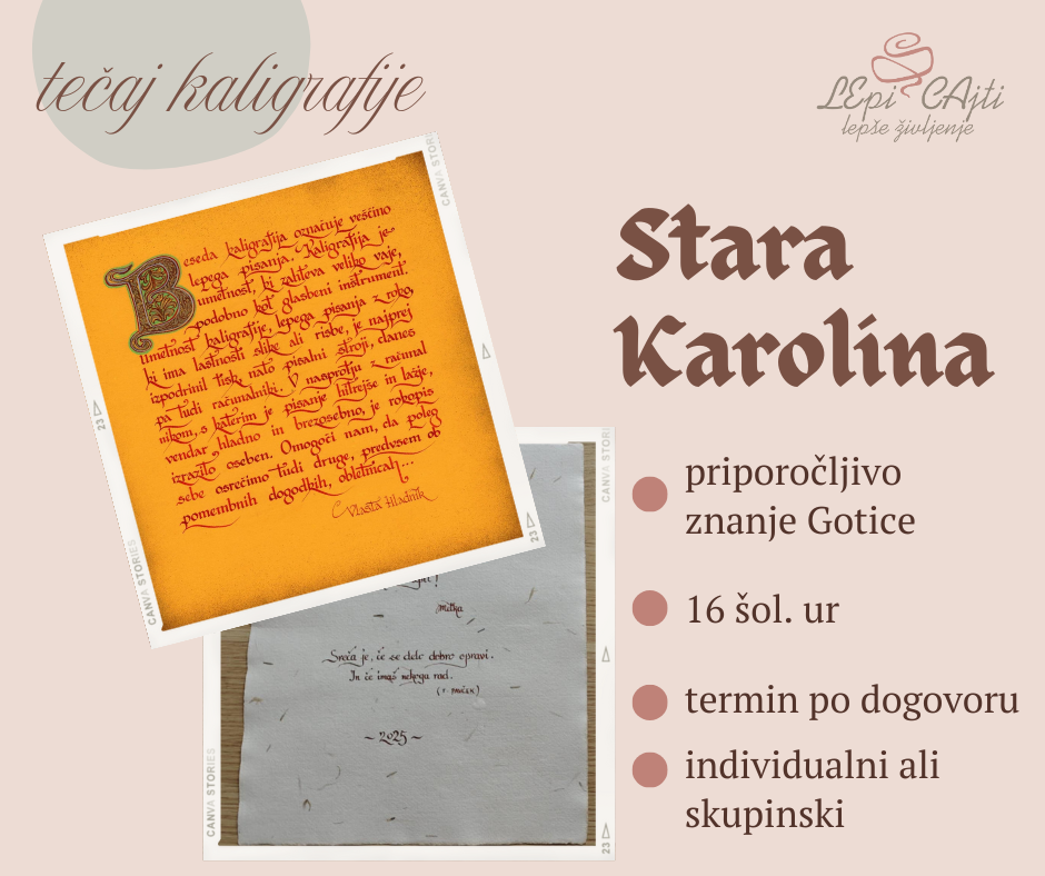 tečaj kaligrafije Stara Karolina